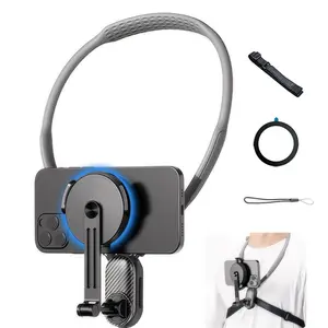 Magnetic Neck Phone Bracket, Magnetic Neck Hanging Anti-shake Shooting Bracket, Cellphone Stand, Selfie Phone Holder, Selfie Accessories for Vlog Live Outdoor Travel, Phone Mount Holder, Magnetic Smartphone Holder