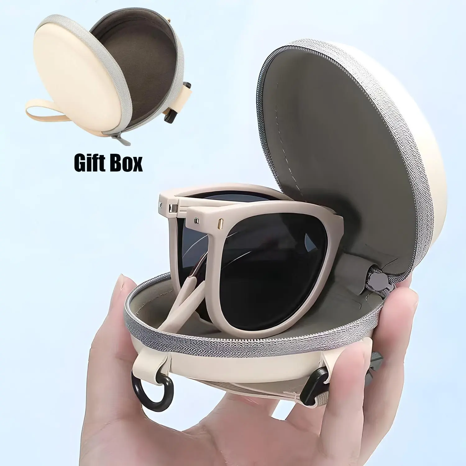 Women's Foldable Sunglasses - Trendy Shape, Compact Design, UV Protection Sun Lens, Outdoor Travel Essentials for Girlfriend