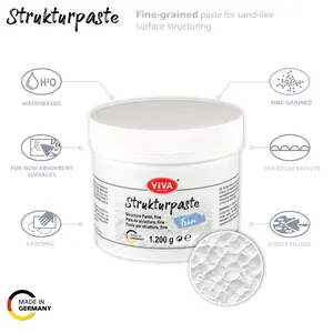 Viva Decor Texture Paste Fine 42,33 oz | Structure Paste for Painting | Canvas Texture Substance | Impasto Modeling Paste | Surface Spackling Compound wall home decor art craft