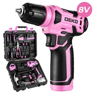 DEKO 8V Cordless Drill Set – 126-Piece Home Tool Kit With Storage Case, DIY Power Tools For Fence Work, Home Décor, Furniture Assembly & Everyday Repairs