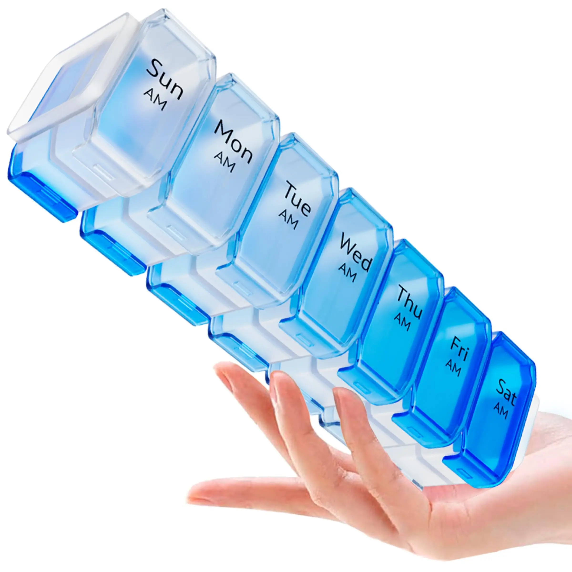 Extra Large Pill Organizer- XXL Pill Box for 7 or 14-Day - Weekly Pill Organizer with AM PM Large Compartments Big Pill Case for Supplements Jumbo Pill Holder for Vitamins Huge Medicine Organizer 2 Times a Day