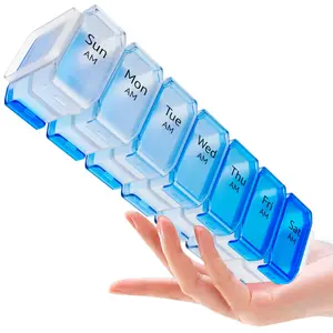 Extra Large Pill Organizer- XXL Pill Box for 7 or 14-Day - Weekly Pill Organizer with AM PM Large Compartments Big Pill Case for Supplements Jumbo Pill Holder for Vitamins Huge Medicine Organizer 2 Times a Day