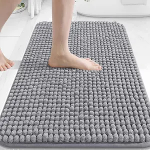 Bathroom Rugs 30" x 20", Ultra Soft Absorbent, Bath Rugs, Non-Slip Rubber Backing, Machine Washable Bath Mats for Bathroom Floor, Tub and Shower, Home Decor Accessories, Grey