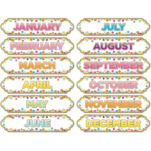Magnetic Die-Cut Timesavers & Labels, Confetti Months Of The Year