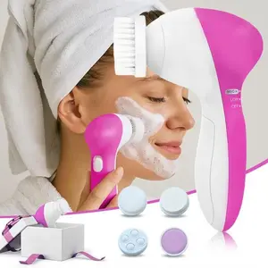 5-in-1 Electric Cleansing Brush, Facial Cleansing Brush, Waterproof Facial Cleanser, Deeply Cleanses Pores, Gently Exfoliates, Suitable for Both Men and Women