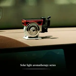 Solar Engine Car Aromatherapy Diffuser, Diesel Engine Style Car Decoration, Solar Rotating Car Air Freshener No Charging Needed, Multiple Fragrances, Gift for Boyfriend
