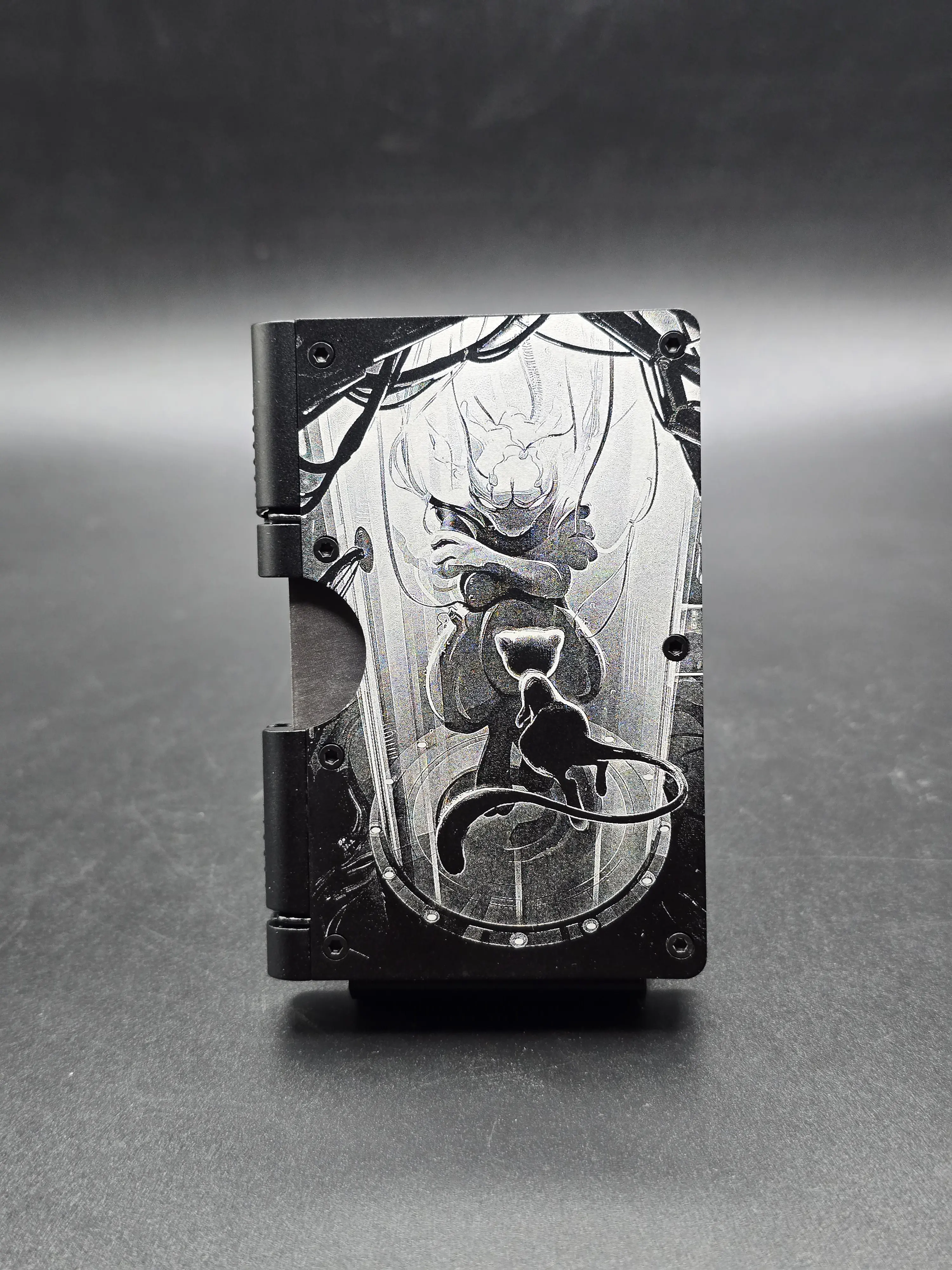 Psychic Legends Metal Wallet – Laser Engraved RFID Blocking Wallet with Secure Hinge System