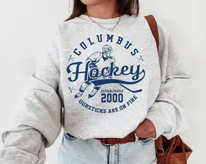 [Sale Off Up To 30%] Vintage Columbus Blue Jacket Crewneck Sweatshirt , Columbus EST 2000