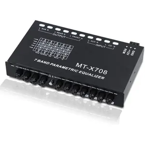 7-Band Car Audio Equalizer, Car Audio Graphic Equalizer, Car Equalizer with Front Rear and Subwoofer Outputs, Adjustable 7 Bands EQ Car Amplifier, 7.3 x 4.3 x1.2 Inch