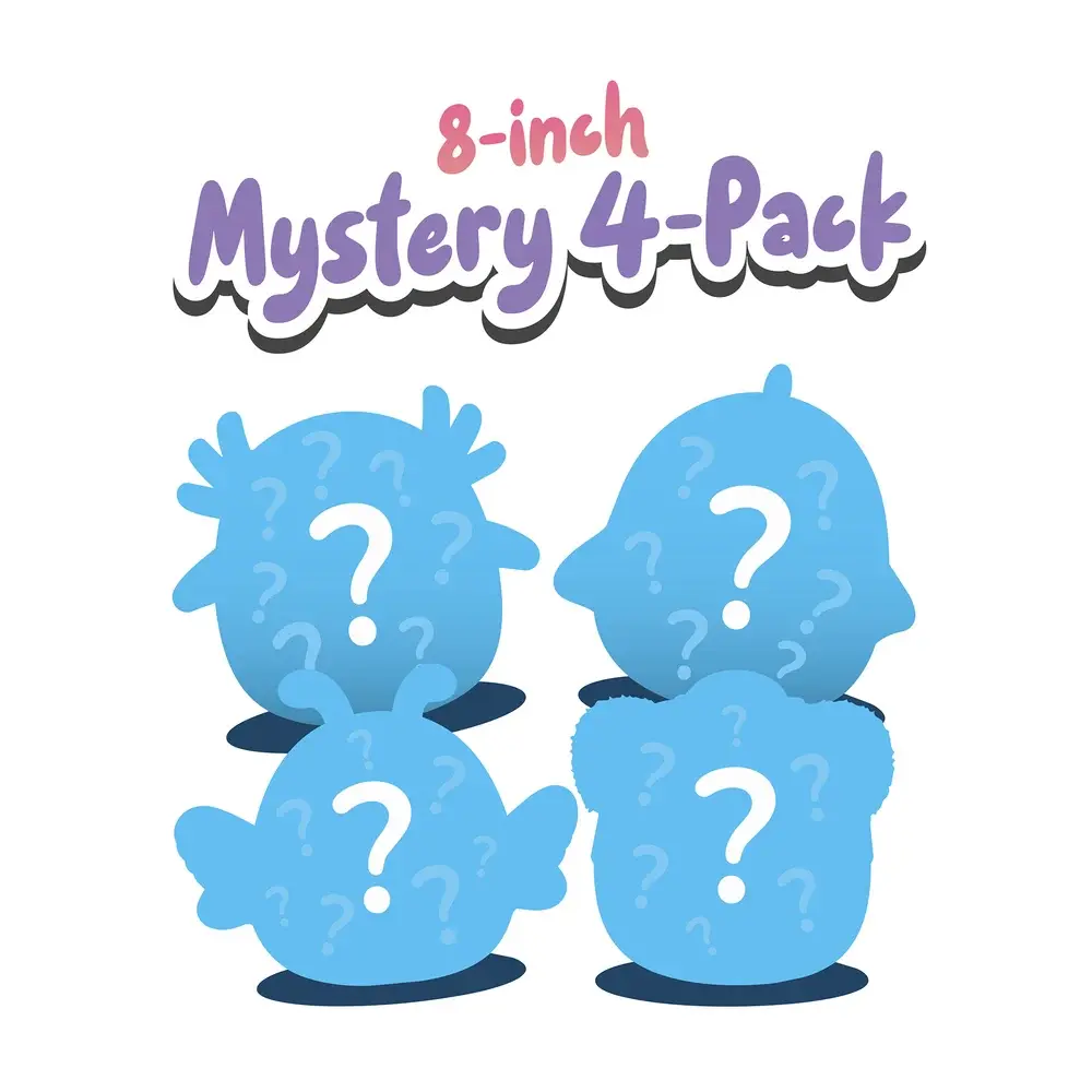 Squishmallows Mystery Box 8-Inch 4-Pack, Blindbags Surprise Set Contain Assorted Characters, Perfect Holiday Gift, WoW Star Award