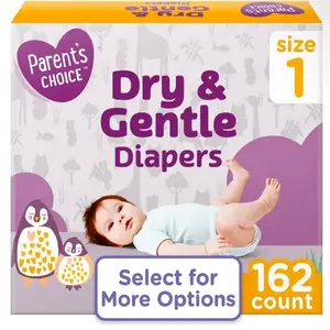 Baby Diapers (Size 1) 162 Count - Dry & Gentle with Leak Protection