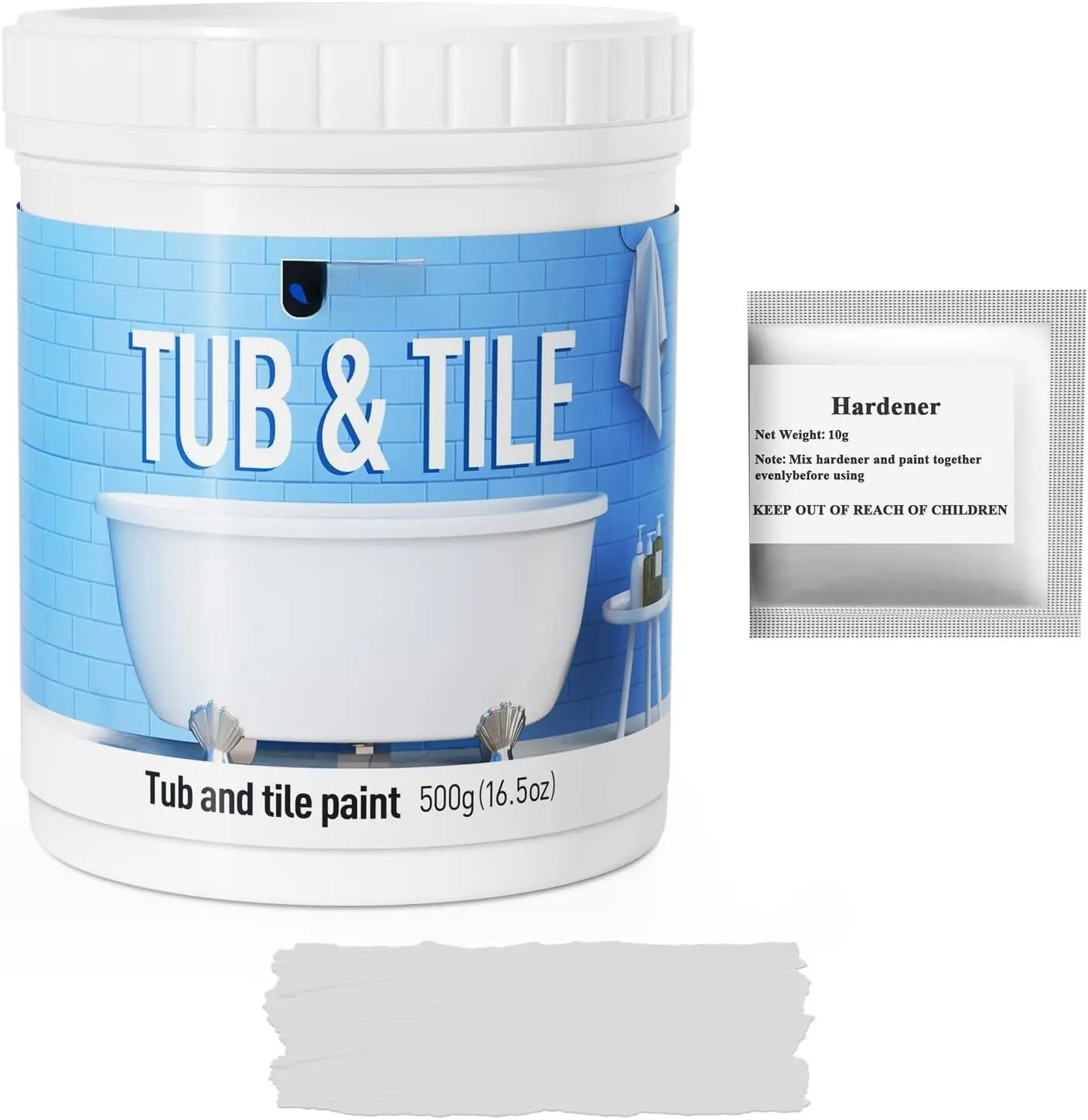 Tub and Tile , Tub and Tile Refinishing Kit with Hardener, Tub Refinishing Kit Water Based &Low Odor, Sink  for Bathroom, Semi-Gloss Light Grey, 25-30sq.ft
