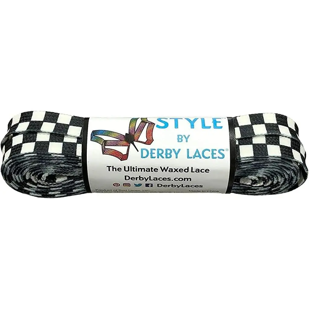 Sports Derby Laces Style Wide 10mm Waxed Lace for Roller Skates, Hockey Skates, Boots, and Regular Shoes