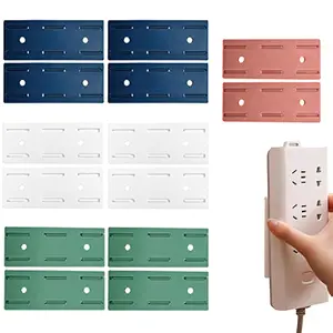 14-Pack Self-Adhesive Power Strip Holders, Punch-Free Wall Mount Socket Clips for Multiple Scenarios, Suitable for Tile, Wood, Metal and Other Surfaces, Strong Adhesive for Stable and Secure Fixing, Ideal Cable Management Organizer for Home, Dorm and Desk