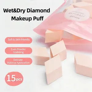 MINISO SBR Special Shape Makeup Puffs 15PCS, Wet & Dry Use Soft Cosmetic Sponges, Foundation Concealer Blending Beauty Tools for Face Makeup, Soft and Long-Lasting Daily Beauty Essentials#Summervibes