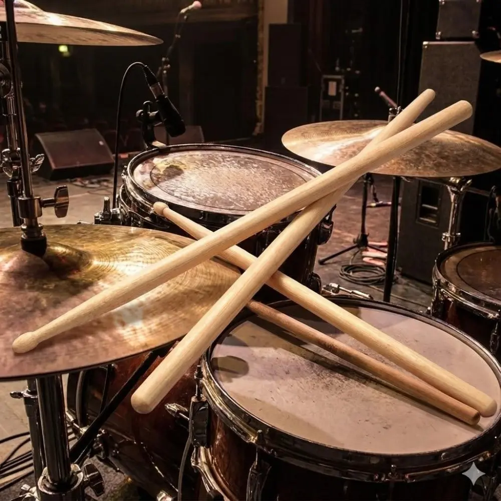 Professional Unbreakable Drumsticks: Anti-Slip Grip, Sweat-Resistant, Perfect for Stage Performances, Practice, and Dorm Room Rehearsals. Durable Percussion Instrument for Drummers.