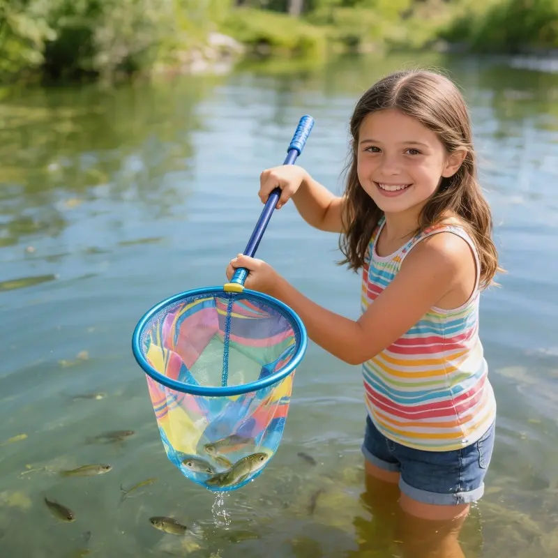 Fishing Net  Retractable Lightweight Landing Net with Aluminum Rod Handle Fishing Nets for Youth Catch and Release Butterfly Nets