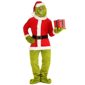 The Grinch Adult Santa Open Face Costume