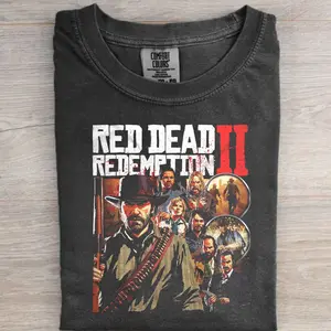 Red Dead Redemption II Shirt, Western Outlaw Graphic Tee, Cowboy Gunslinger T-Shirt, Retro Wild West Game Shirt, Action Adventure Graphic Tee, Comfort Colors Cotton Unisex Gift