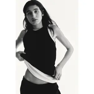H&M Ribbed cotton vest top