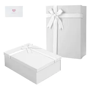 Pink/White/Black Large gift box with lids 9.72'x7.09'x3.35' gift boxes for presents,Birthday Box (include Paper Shred Filler Gift Card)