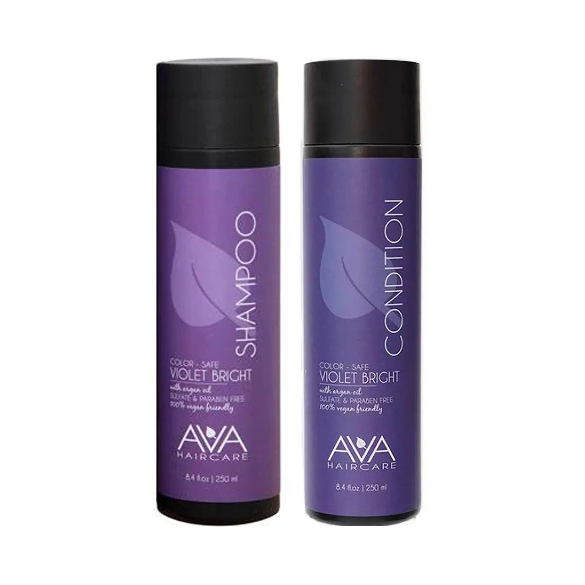 Ava Haircare Violet Bright Shampoo & Conditioner 8oz Duo, Shea & Argan Oil, Nourishing, Radiant, Frizz Control, Glossy Hair, Blonde Hair Care, Hair Glow