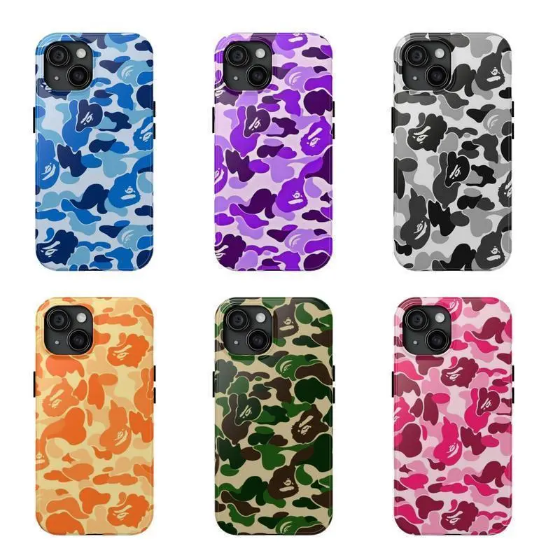 Protective Camo Streetwear Phone Case Suitable for iPhone 17/16/15/14/13/12/11 Pro Max/Plus and Samsung Galaxy S23FE/22/23 Impact Resistant Hard Case with Impact Dispersion Technology & Flexible Rubber Liner Glossy Finish UV Protected 2-Piece Design