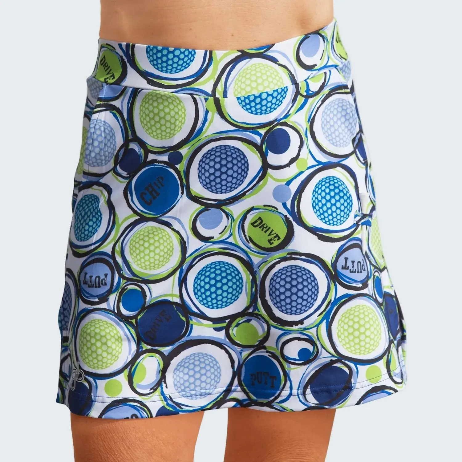 Bella Chip 1 Sporty Chic Adults' Straight Active Skort with Compression Shorts, Stretch Fabric, Elastic Waist for Pickleball & Golf Outdoor Use