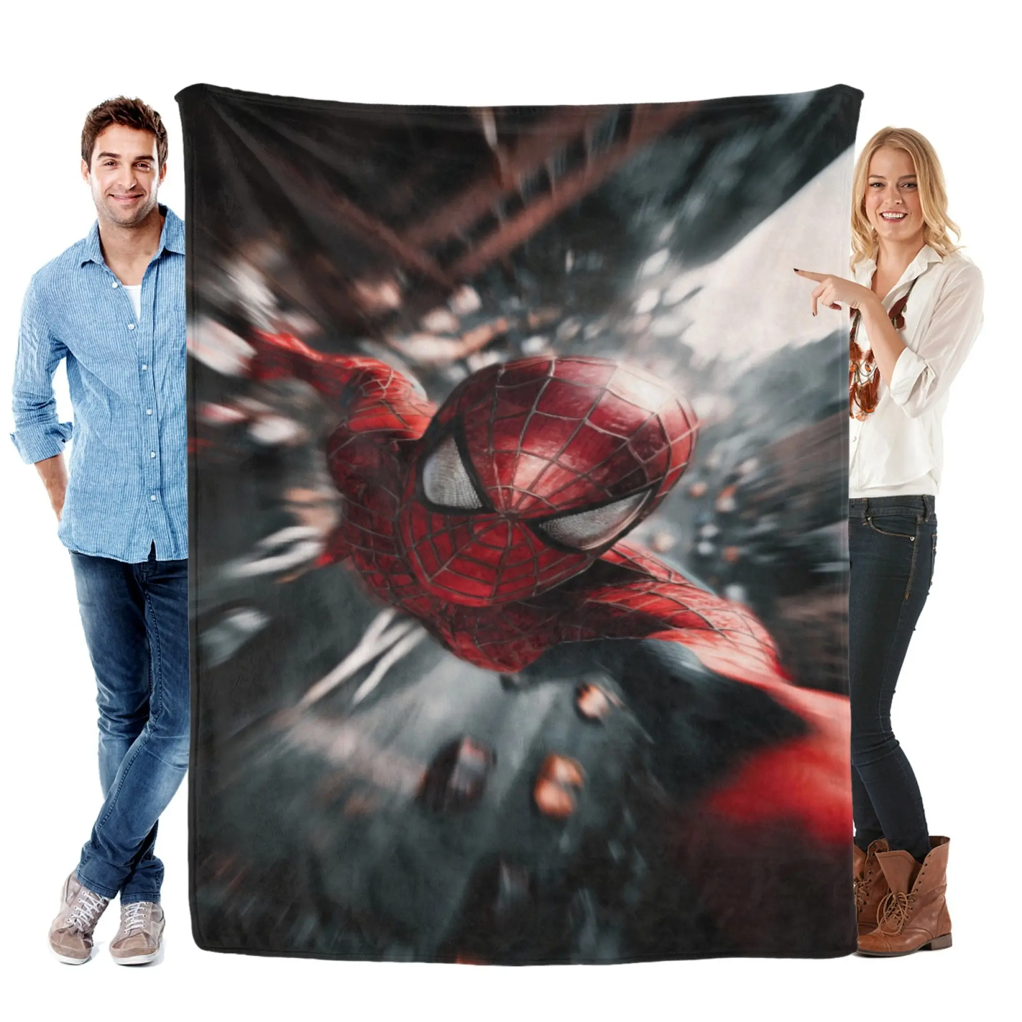 Marvel [SummerVibes] High-Speed Action Flannel Fabric Throw Blanket, Super Soft 2D Printed, for Home & Gaming Room Decor
