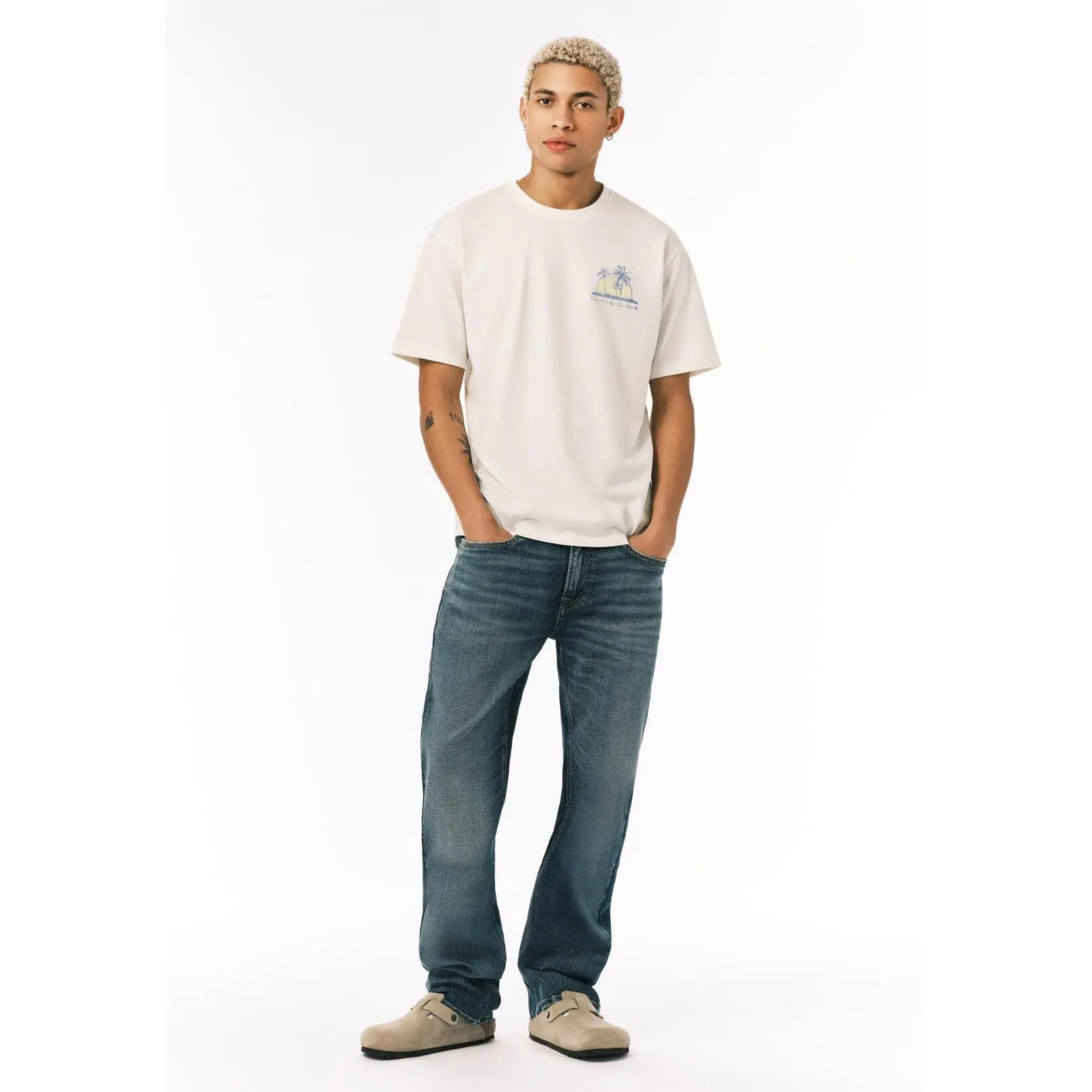 Driven Men's Relaxed Straight Jeans, Veined and Worked - BM26147 Driven Men's Relaxed Straight Jeans, Veined and Worked - BM26147
