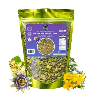 Green Royalty Natural Caffeine-Free Unflavored Low Sodium US Loose Leaf Green Tea, 24-Month Shelf Life Herbal Mix Beverage for Migraine Relief