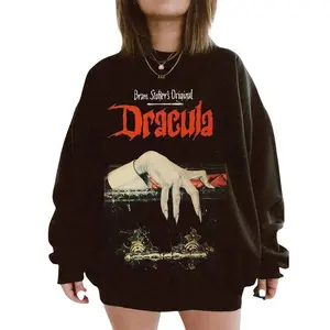 Halloween Dracula Sweater, Dracula Novel Sweatshirt, H0rror Movie Vintage Gothic Unisex Graphic Sweatshirt Cotton Fabric