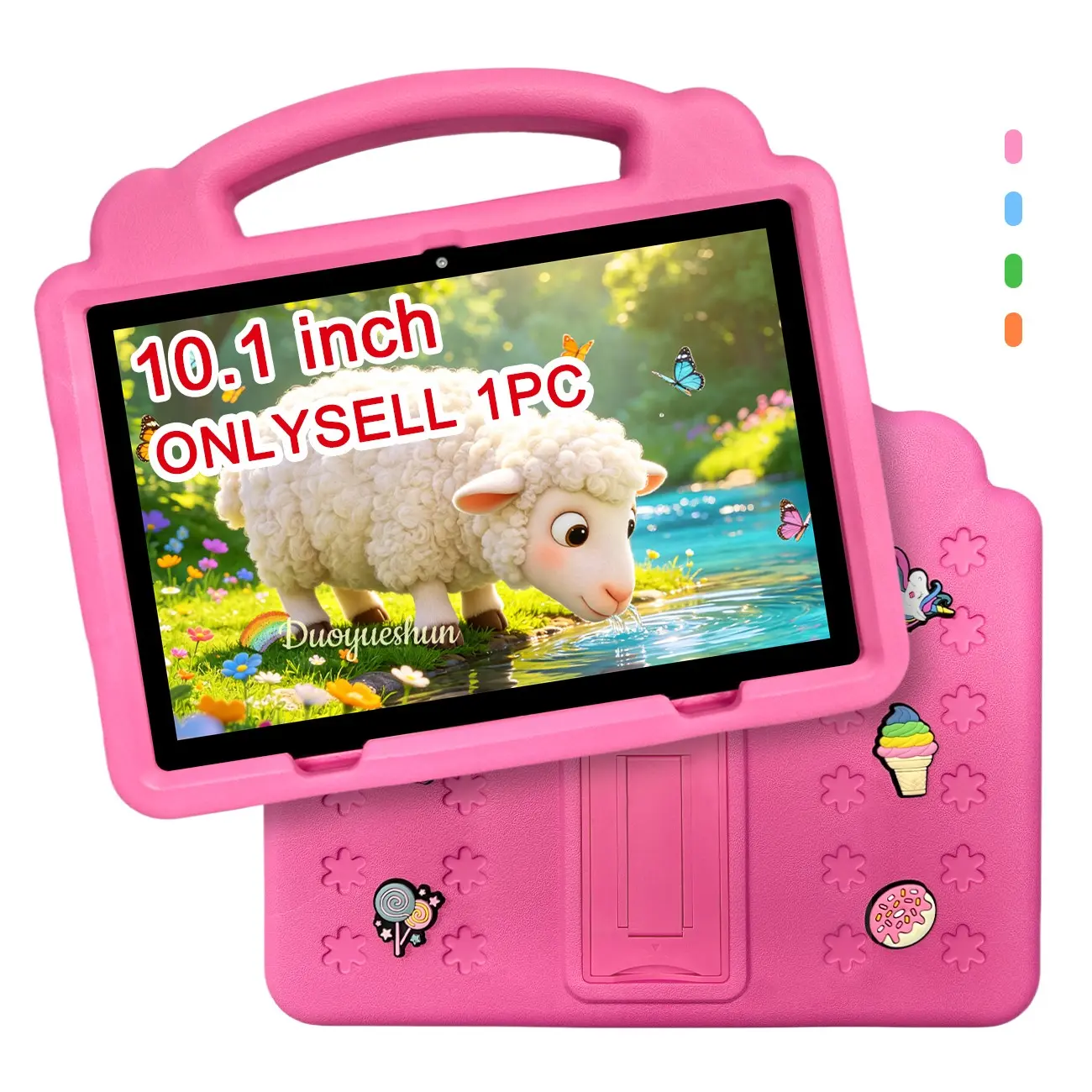 10.1-Inch Large Screen Android Kids Tablet, Android Tablets, for Online Class, Study & Learning 2-in-1, Lightweight & Portable, Shockproof Case, 5G WiFi, HD IPS Display, Bluetooth, Front & Rear Cameras, Smart Parental Control, Manage Classes/Games