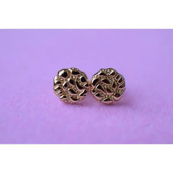 Round Nugget Stud Earrings