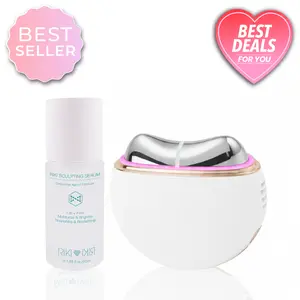 RIKI Sculptress & RIKI Sculpting Serum Bundle - EMS, LED Light Therapy, Heat, Cooling, Vibration for Lifting, Toning, Rejuvenation & Enhanced Absorption | LIVE Only