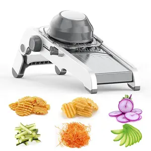 Multifunctional Mandoline Vegetable Slicer Adjustable Thickness Veggie Shredder Cutter Julienne Slice Wavy Cut For Potato Carrot Cucumber Onion Fast Simple Safe Kitchen Tool For Home Meal Prep Salad Cooking