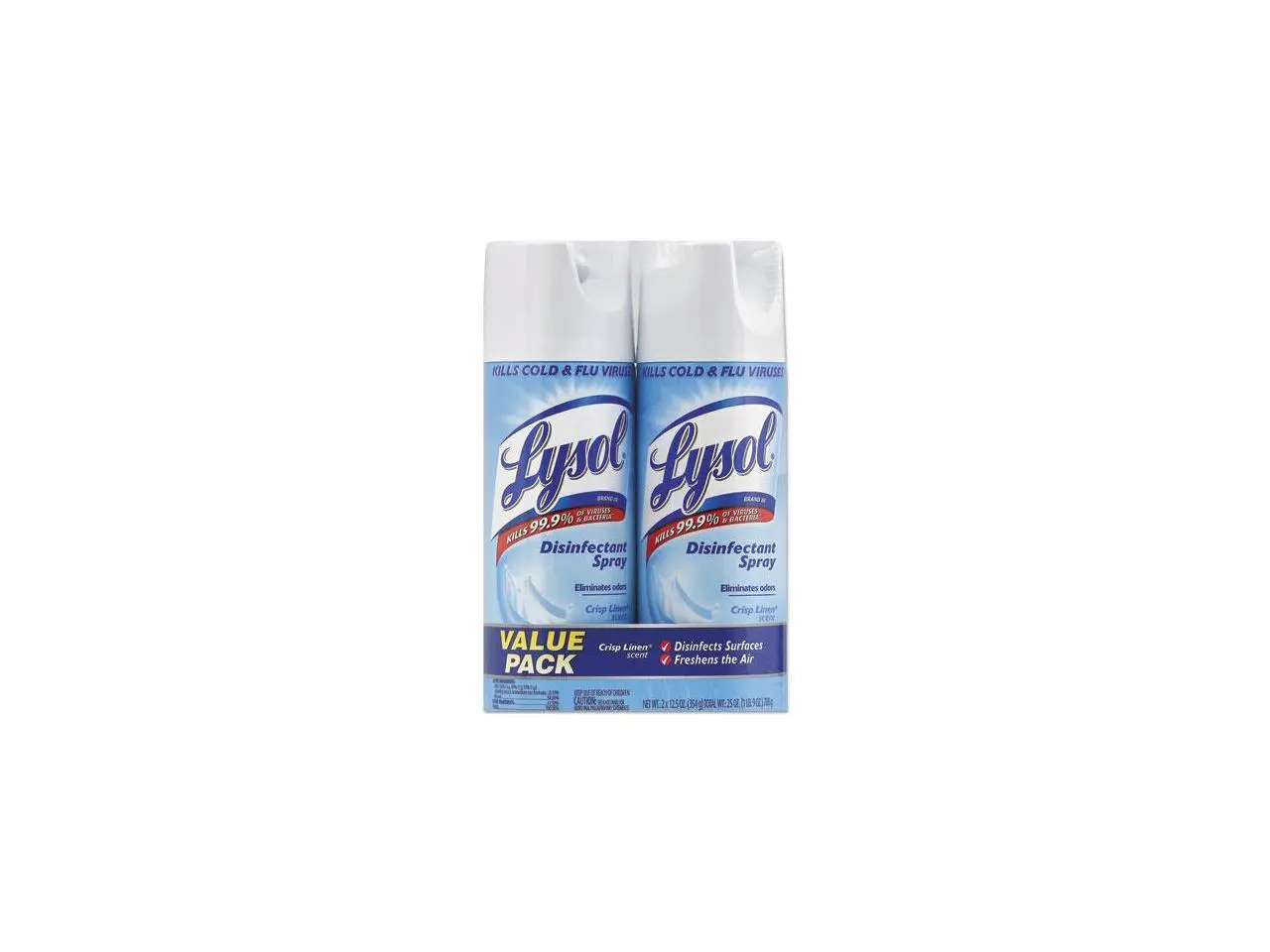 Reckitt Benckiser - 19200-89946 - Disinfectant Spray, Crisp Linen, 12.5 oz Aerosol, 2/Pack, 6 Pack/Carton