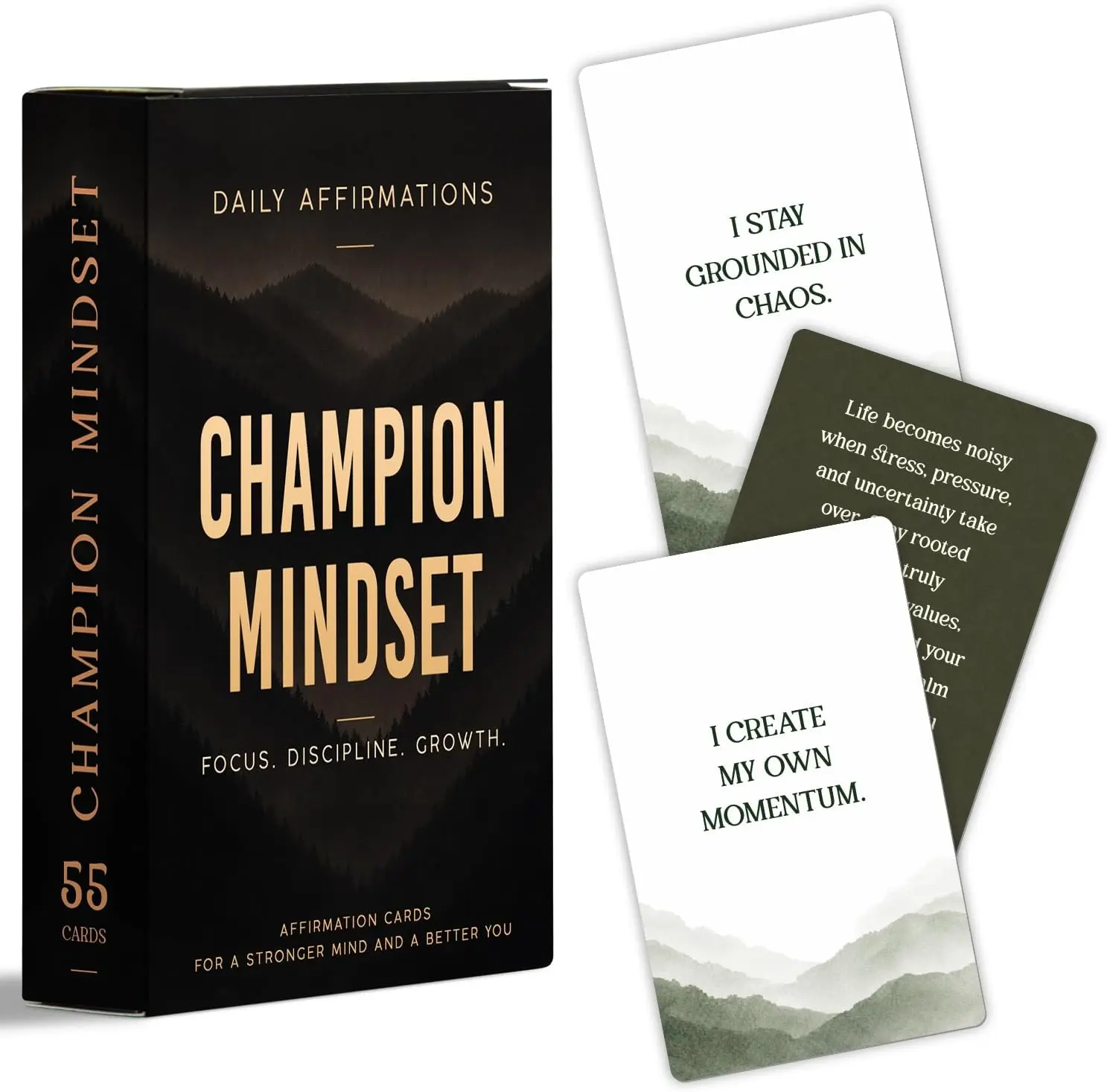 Minimalist Text-Based Affirmation Cards - 55-Piece Confidence-Boost Office Stationery, Thoughtful Gifts for Men (Husband, Dad)