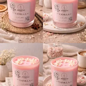 JESSOO FLAME CANDLE VANILLA - Pink Candle with Vanilla Scent, Ideal for Home Decor and Aromatherapy