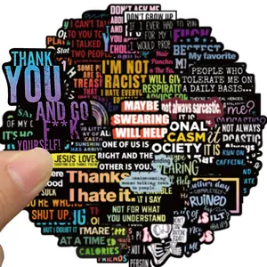 50 PC Funny Stickers, Small Humor Waterproof Sticker Bulk Pack, Sticker Packs, Meme Inappropriate Sarcastic Weird Crazy for Adults, Laptop Water Bottles