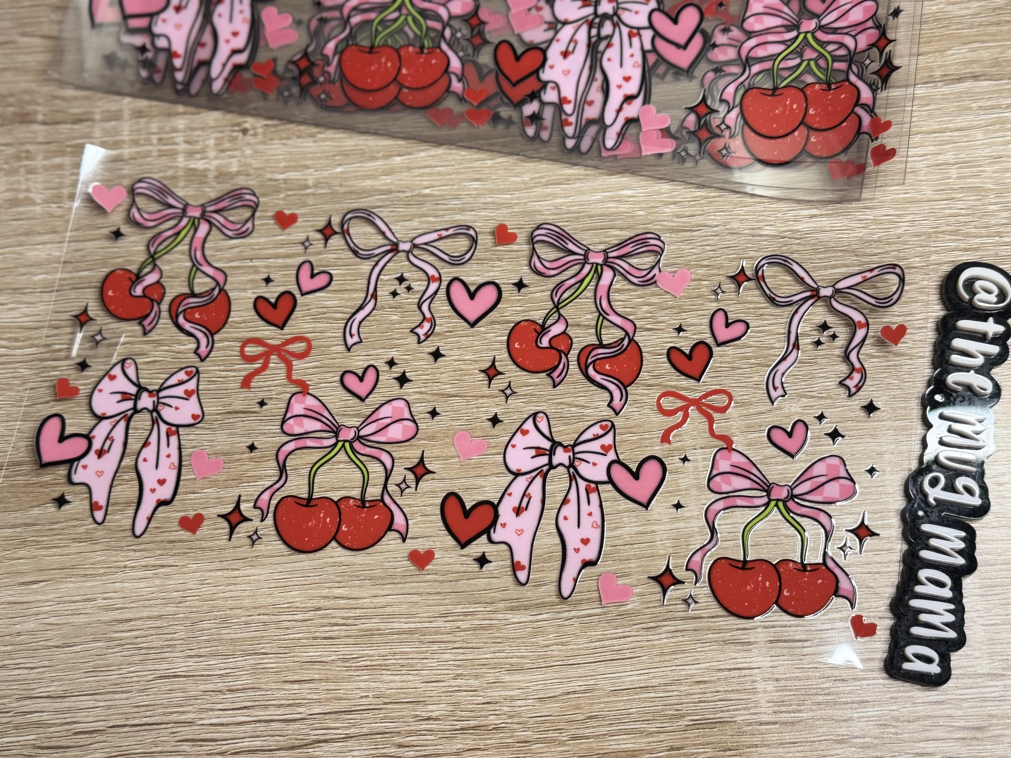 Cherry Bows- DTF 16oz Can wrap