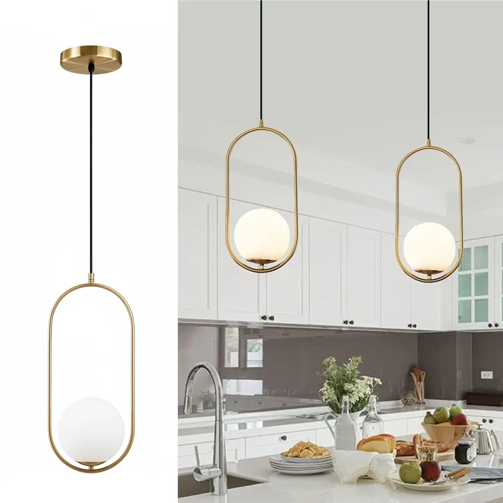 Modern Nordic Style Metal Ball Pendant Light, Minimalist Design, Single Head Creative Plastic Shade, Bedroom Decoration, Home Decoration Lamp, Decorative Lights, Indoor Light