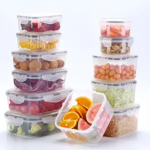 1pc Square Sealed Food Storage Box Set Transparent Plastic Kitchen Refrigerator Food Storage Container for Fruits, Vegetables, and Snacks