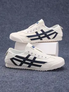 Classic Striped Lazy Canvas Shoes, Retro Alvin Style Casual Sneakers, Breathable Versatile Men's Board Shoes, Comfortable and Stylish