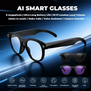 Smart AI Camera Glasses with 8MP Photochromic Lenses ,Button Touch Adjustment for Travel Outdoor Adventures Hands-Free Photography 160+Languages Real-Time Translation Bluetooth Wireless Wearable Video Recording UV Protection