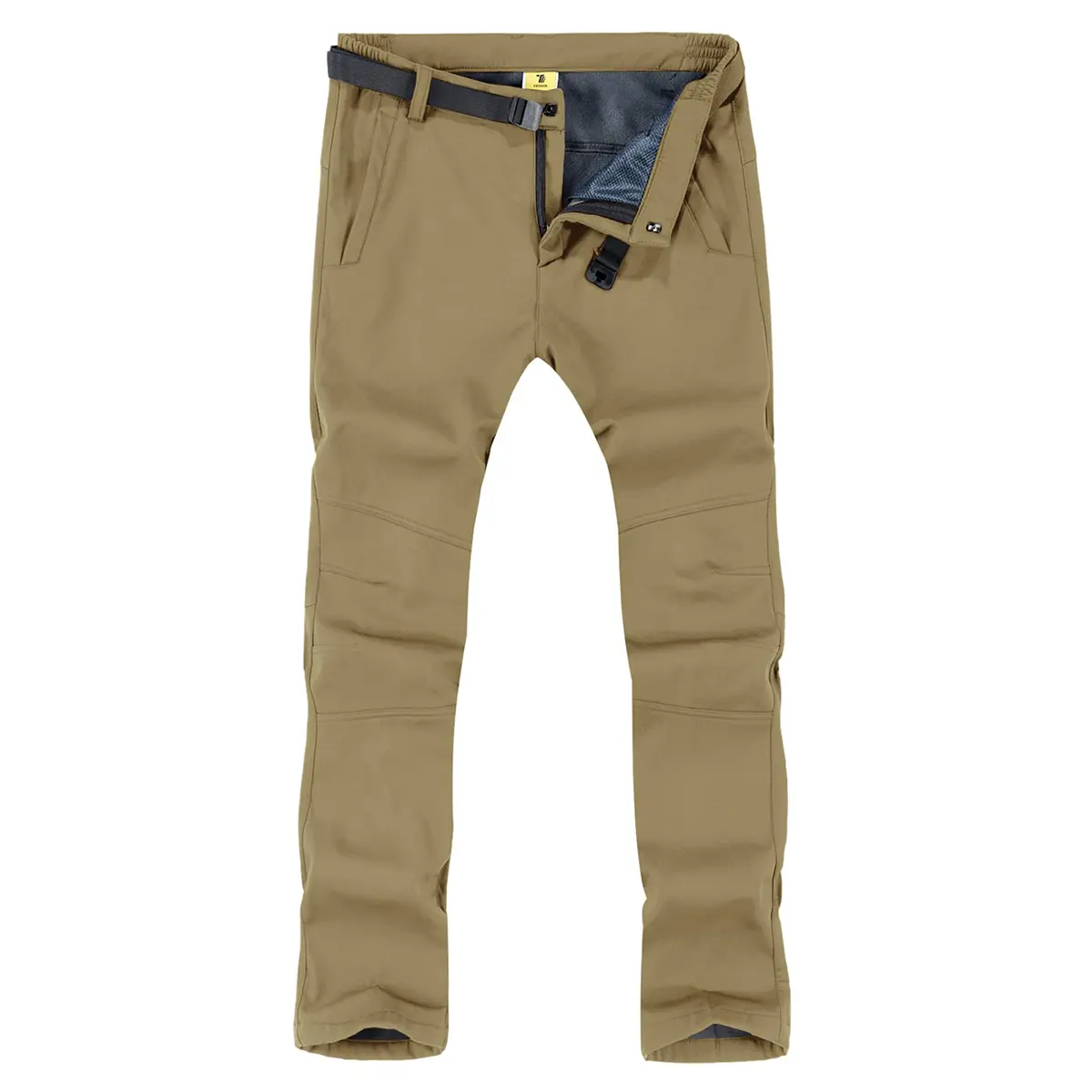 TBMPOY Women's Lightweight Waterproof Fleece-Lined Casual Outdoor Pants with Belt, Pocket Pants for Hiking, Light Outdoor Activities, Lightweight Waterproof Pants