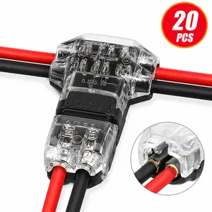 T2 Quick Wire Connector, T-Type 2-Pin Wire Splice Connectors, Solderless No-Stripping 3-Way Electrical Connectors for LED Strip Lights, Automotive Wiring & DIY Projects, Waterproof Design