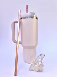 Pure Copper Straw for Stanley Tumblers, Hydroflasks, water bottles and tall glasses, 12.5 inches