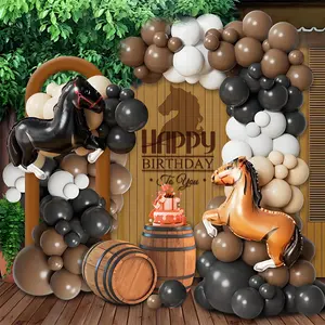 Horse Race Themed Balloon Arch Kit, 106pcs/set Farm Horse Shaped Balloon Set, Birthday Party Decoration Supplies for Home & Outdoor