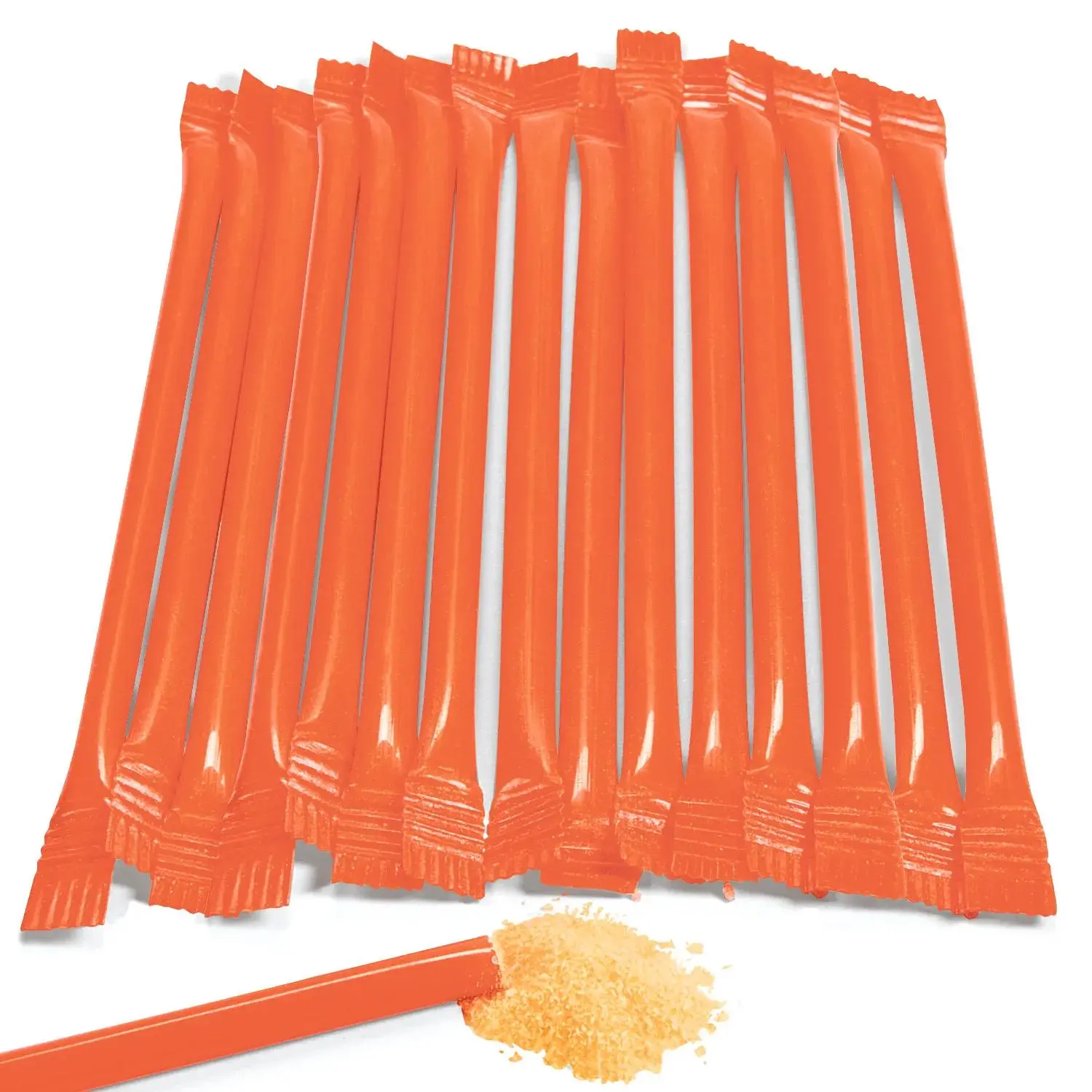 13 oz. 6" Orange-Flavor Candy-Filled Straws - 240 Pc.